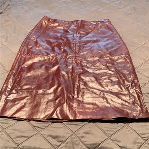100% leather midi skirt